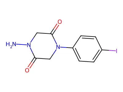 1-Amino-4-(4-iodophenyl)piperazine-2,5-dione structure