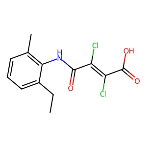 2,3-Dichloro-4-[(2-ethyl-6-methylphenyl)amino]-4-oxo-2-butenoic acid structure