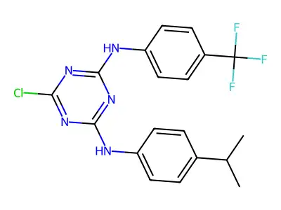 N2-(4-isopropylphenyl)-N4-[4-(trifluoromethyl)phenyl]-6-chloro-1,3,5-triazine-2,4-diamine structure