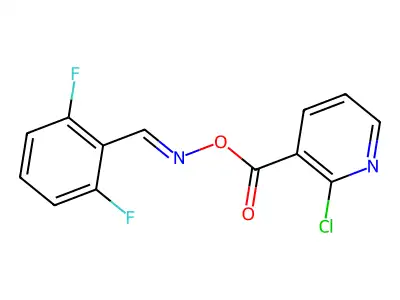 [(2,6-Difluorophenyl)methylideneamino] 2-chloropyridine-3-carboxylate structure
