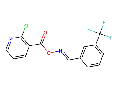 [[3-(Trifluoromethyl)phenyl]methylideneamino] 2-chloropyridine-3-carboxylate structure