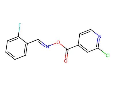 [(2-Fluorophenyl)methylideneamino] 2-chloropyridine-4-carboxylate structure