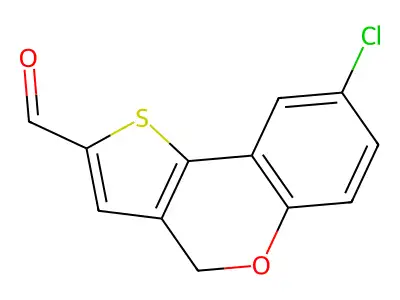 8-chloro-4H-thieno[3,2-c]chromene-2-carbaldehyde structure