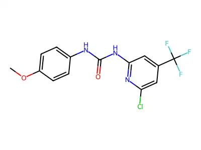 N-[6-chloro-4-(trifluoromethyl)-2-pyridyl]-N'-(4-methoxyphenyl)urea structure