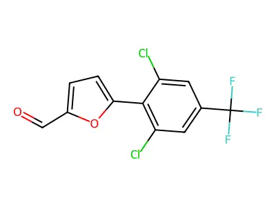 5-[2,6-Dichloro-4-(trifluoromethyl)phenyl]-2-furaldehyde structure