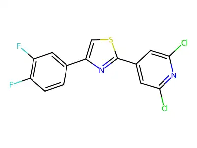 2,6-Dichloro-4-[4-(3,4-difluorophenyl)-1,3-thiazol-2-yl]pyridine structure