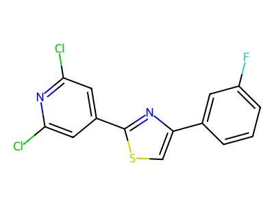 2,6-Dichloro-4-[4-(3-fluorophenyl)-1,3-thiazol-2-yl]pyridine structure