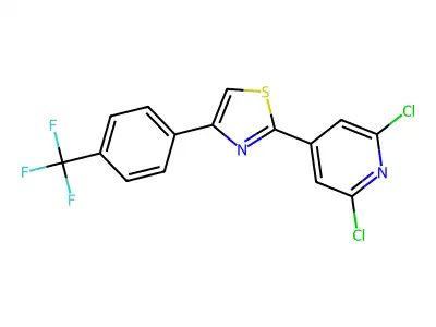 2,6-Dichloro-4-{4-[4-(trifluoromethyl)phenyl]-1,3-thiazol-2-yl}pyridine structure