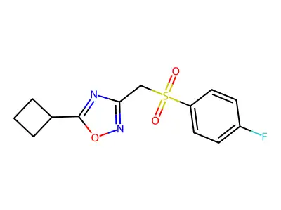 5-Cyclobutyl-3-{[(4-fluorophenyl)sulphonyl]methyl}-1,2,4-oxadiazole structure