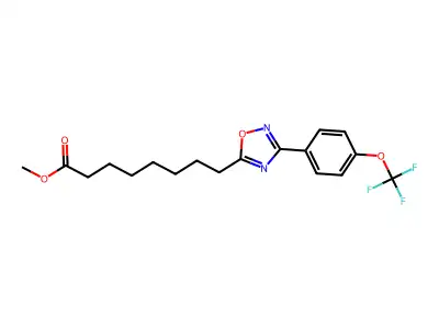 Methyl 8-[3-[4-(trifluoromethoxy)phenyl]-1,2,4-oxadiazol-5-yl]octanoate structure