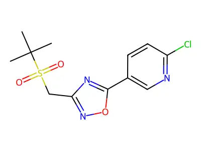 5-{3-[(tert-Butylsulphonyl)methyl]-1,2,4-oxadiazol-5-yl}-2-chloropyridine structure