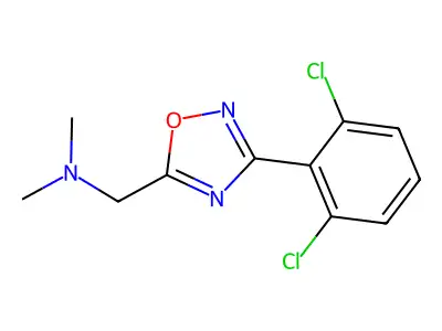 1-[3-(2,6-dichlorophenyl)-1,2,4-oxadiazol-5-yl]-N,N-dimethylmethanamine structure