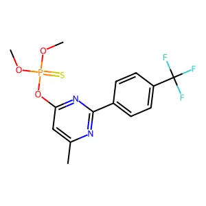 O,O-dimethyl O-{6-methyl-2-[4-(trifluoromethyl)phenyl]pyrimidin-4-yl} phosphothioate structure