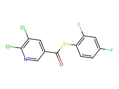 S-(2,4-difluorophenyl) 5,6-dichloropyridine-3-carbothioate structure