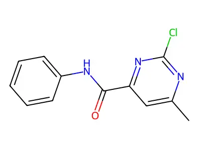 2-chloro-6-methyl-N-phenylpyrimidine-4-carboxamide structure