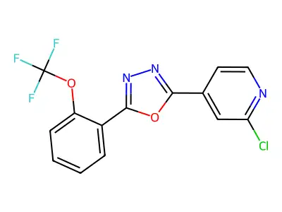 2-Chloro-4-{5-[2-(trifluoromethoxy)phenyl]-1,3,4-oxadiazol-2-yl}pyridine structure
