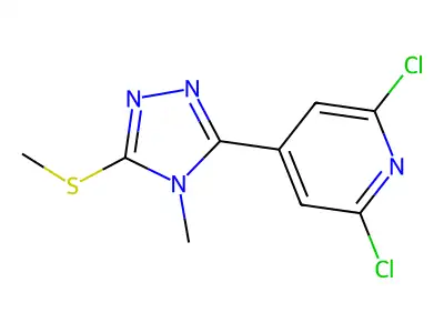 2,6-Dichloro-4-(4-methyl-5-(methylthio)-4H-1,2,4-triazol-3-yl)pyridine structure