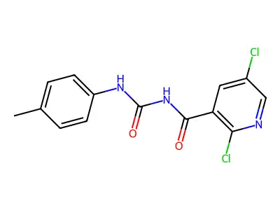 2,5-dichloro-N-[(4-methylphenyl)carbamoyl]pyridine-3-carboxamide structure