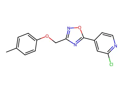 5-(2-Chloro-4-pyridyl)-3-[(4-methylphenoxy)methyl]-1,2,4-oxadiazole structure