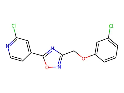 Pyridine, 2-chloro-4-[3-[(3-chlorophenoxy)methyl]-1,2,4-oxadiazol-5-yl]- structure