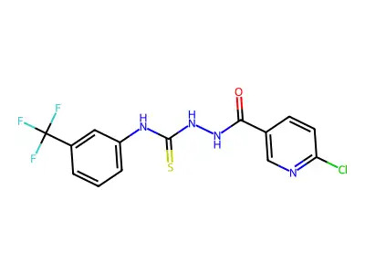 N1-[3-(trifluoromethyl)phenyl]-2-[(6-chloro-3-pyridyl)carbonyl]hydrazine-1-carbothioamide structure