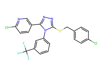 2-CHLORO-5-(5-[(4-CHLOROBENZYL)THIO]-4-[3-(TRIFLUOROMETHYL)PHENYL]-4H-1,2,4-TRIAZOL-3-YL)PYRIDINE structure