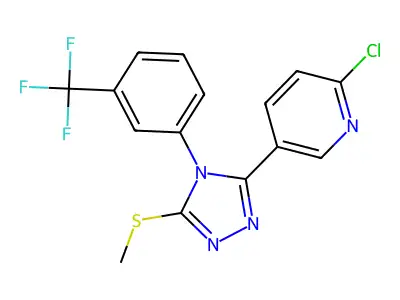 2-Chloro-5-{5-(methylthio)-4-[3-(trifluoromethyl)phenyl]-4H-1,2,4-triazol-3-yl}pyridine structure
