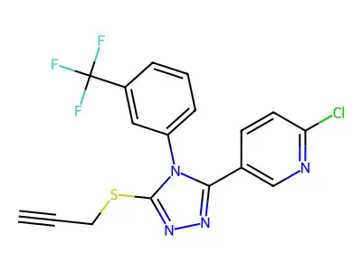 2-chloro-5-{5-(prop-2-ynylthio)-4-[3-(trifluoromethyl)phenyl]-4H-1,2,4-triazol-3-yl}pyridine structure