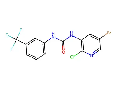 N-(5-bromo-2-chloro-3-pyridyl)-N'-[3-(trifluoromethyl)phenyl]urea structure
