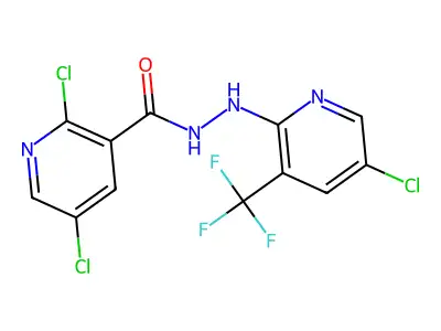 N'3-[5-chloro-3-(trifluoromethyl)-2-pyridyl]-2,5-dichloropyridine-3-carbohydrazide structure