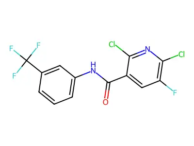 2,6-dichloro-5-fluoro-N-[3-(trifluoromethyl)phenyl]nicotinamide structure