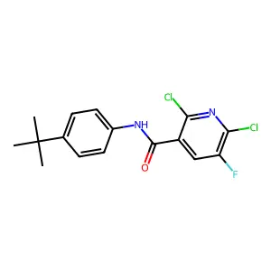 N-(4-tert-butylphenyl)-2,6-dichloro-5-fluoronicotinamide structure