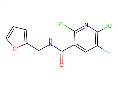 2,6-dichloro-5-fluoro-N-(2-furylmethyl)nicotinamide structure