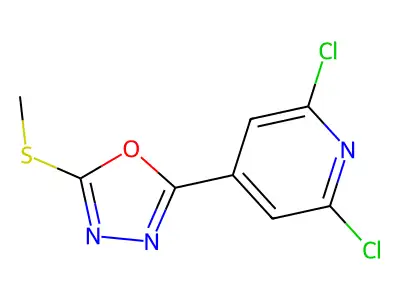 2,6-Dichloro-4-[5-(methylthio)-1,3,4-oxadiazol-2-yl]pyridine structure