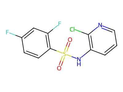 N1-(2-chloro-3-pyridyl)-2,4-difluorobenzene-1-sulphonamide structure