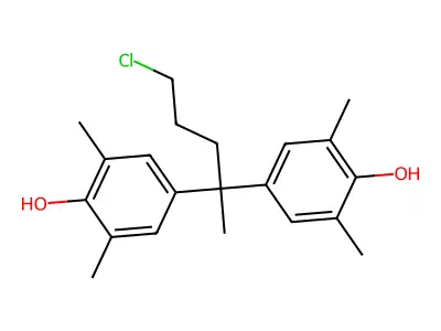 4-[4-Chloro-1-(4-hydroxy-3,5-dimethylphenyl)-1-methylbutyl]-2,6-dimethylphenol structure