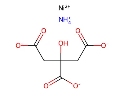 1,2,3-Propanetricarboxylic acid, 2-hydroxy-, ammonium nickel(2+) salt (2:2:1) structure
