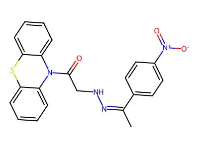 2-[2-[1-(4-Nitrophenyl)ethylidene]hydrazinyl]-1-phenothiazin-10-ylethanone structure