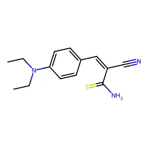 2-Cyano-3-[4-(diethylamino)phenyl]-2-propenethioamide structure