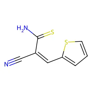 (E)-2-cyano-3-thiophen-2-ylprop-2-enethioamide structure