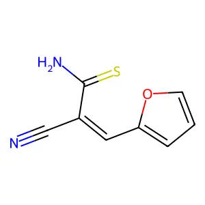 (2E)-2-cyano-3-(furan-2-yl)prop-2-enethioamide structure