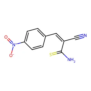 (E)-2-cyano-3-(4-nitrophenyl)prop-2-enethioamide structure
