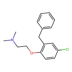 2-(2-benzyl-4-chlorophenoxy)-N,N-dimethylethanamine structure