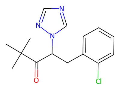 1-(2-chlorophenyl)-4,4-dimethyl-2-(1H-1,2,4-triazol-1-yl)-3-pentanone structure