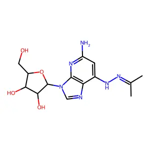 2-[5-amino-7-(2-propan-2-ylidenehydrazinyl)imidazo[4,5-b]pyridin-3-yl]-5-(hydroxymethyl)oxolane-3,4-diol structure