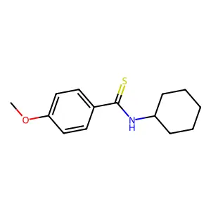N-cyclohexyl-4-methoxybenzenecarbothioamide structure