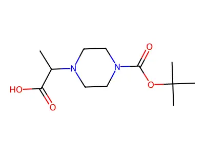 2-(4-(tert-Butoxycarbonyl)piperazin-1-yl)propanoic acid structure