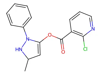 5-methyl-2-phenyl-2,5-dihydro-1H-pyrazol-3-yl 2-chloronicotinate structure
