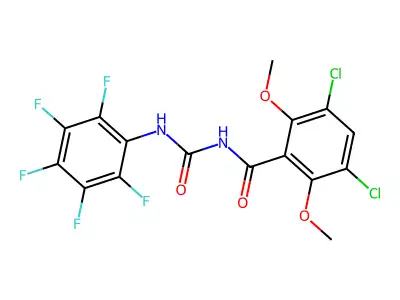 N-(3,5-dichloro-2,6-dimethoxybenzoyl)-N'-(2,3,4,5,6-pentafluorophenyl)urea structure
