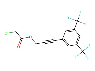 3-[3,5-Di(trifluoromethyl)phenyl]prop-2-ynyl 2-chloroacetate structure